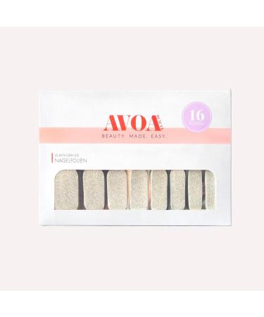 Shop Avoa Beauty Champagne Problems Nail Film - Long-Lasting Self-Adhesive 16-Piece Set with Glitter & Multi-Colored Design - Buy Online on GoSupps.com