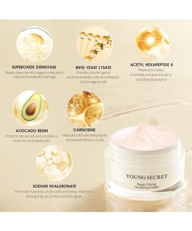YOUNG SECRET Advanced SOD Face Moisturizer Anti-Aging Cream for All Skin Types | Reduce Wrinkles & Hydrate Skin - Buy Online on GoSupps.com