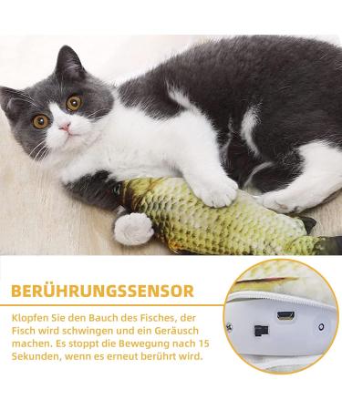 Interactive Cat Toys - Rechargeable Plush Fish with Catnip Washable USB-Cable Yellow - Perfect for Fun & Play! - Buy Online on GoSupps.com