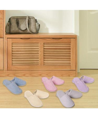Zjone 5 Pairs Disposable Guest Slippers - Universal Size High-Quality Anti-Slip Coral Fleece for Hotels & Parties - Buy Online on GoSupps.com
