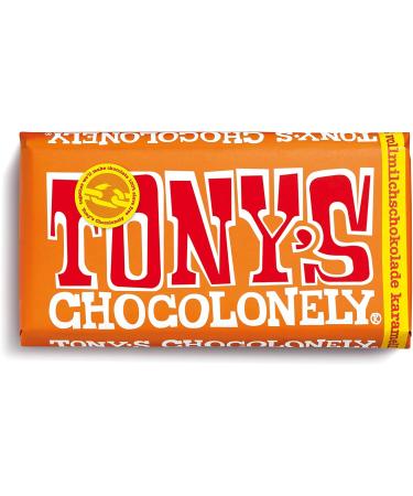  Tony's Chocolonely Tony's Chocolonely - Whole Milk Chocolate with Caramel and Sea Salt - Chocolate Picture with Caramel Pieces - 32% Cocoa - 15 x 180g - Fairtrade Belgian Chocolate - Buy Online on GoSupps.com