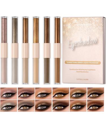 Liquid Eyeshadow 6Piece Long Lasting Waterproof Double Sided Eye Beauty Cosmetics Liquid Eyeshadow For Women Teens Beginners Daily Travel Dating Party Work Wedding - Buy Online on GoSupps.com