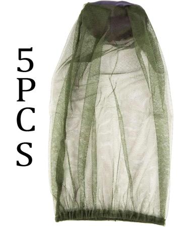 Green Net Face Mesh Cover 5 Pieces Net Mesh Face Protector Insect Bee Mosquito Resistance Sun Fish Hat with Extra Fine Holes for Outdoor - Buy Online on GoSupps.com