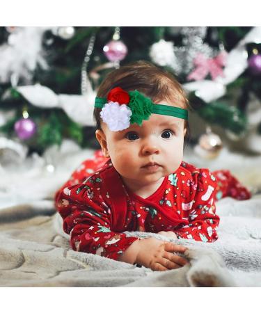 Lurrose 3pcs Floral Headbands Christmas Santa Cloth Hair Bands for Baby Girls - Elastic Hair Accessories for Newborns, Infants, Toddlers and Kids - Buy Online on GoSupps.com