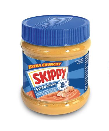 Skippy 6x 340g Super Chunk Peanut Butter - Crunchy No Palm Oil 91% Peanuts Full Flavor | Delicious Peanut Butter 6-Pack - Buy Online on GoSupps.com