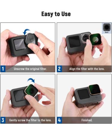 NEEWER 6 Pack ND Filter Set for GoPro Hero 11/10/9 - CPL/ND8/ND16/ND32/ND64/ND1000 - Action Camera Accessory Kit (Golden Frame) - Buy Online on GoSupps.com