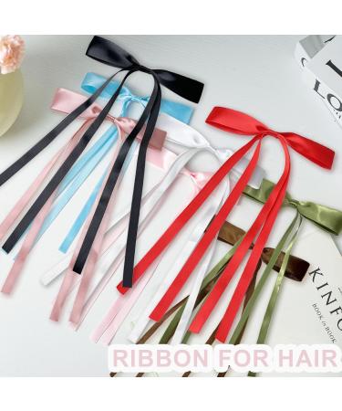 8 Pcs Hair Bows for Women Cute Colorful French Bow Ribbon Hair Clip Tassel Bowknot Hair Clips with Long Tail Silky Satin Metal Clips Ponytail Hairstyle Accessories for Women Girls Toddlers Teens Kids - Buy Online on GoSupps.com