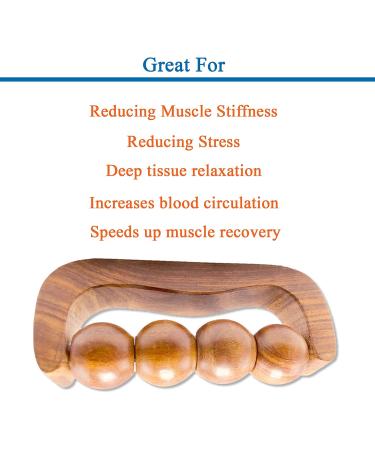 Hathkaam Rosewood Handheld Massage Roller - 7 Inch Full Body Pain Relief Therapy - Buy Online on GoSupps.com