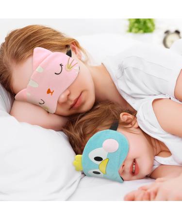 Buy Cute Animal Sleep Masks for Kids - 4 Pack Adjustable Eye Masks | Soft Comfortable & Perfect for Women & Children in Pink Brown Grey Blue - Buy Online on GoSupps.com