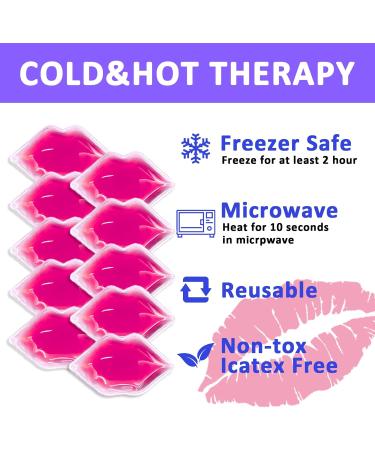 Lip Ice Pack for Injuries Mini Small Gel Ice Pack Hot and Cold Compress Reduce Pain and Swelling Dark Circles Fade Eye Relax Anti-Aging Lip Care Pad Gift for Girl Woman (Purple 10PCS) - Buy Online on GoSupps.com