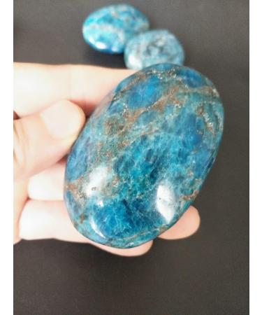Crystal Natural Blue Apatite Palm Stone Crystal Stone - Buy Online on GoSupps.com
