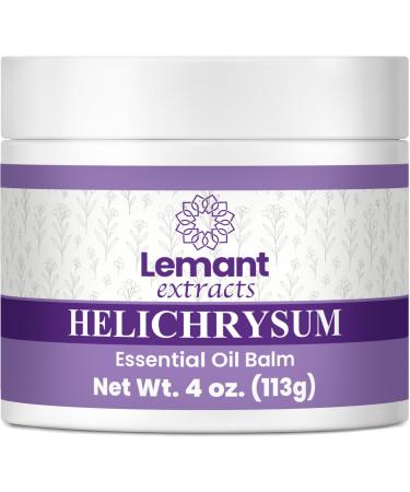 Lemant Extracts Helichrysum Balm (4 oz) Triple Strength Helichrysum Essential Oil Salve to Reduce Bruising Calm Redness & Support Skin Vitality (Includes One 4 oz Jar)