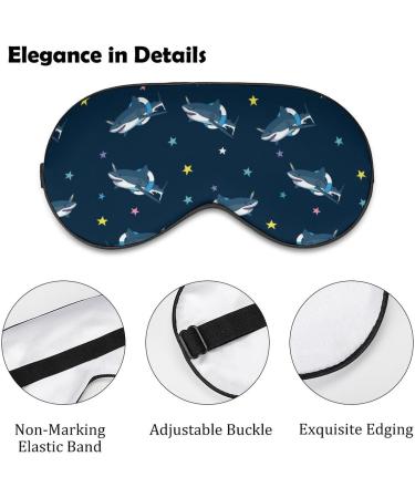 Unicorn Shark Sleep Mask Eye Cover for Sleeping Blindfold with Adjustable Strap Blocks Light Night Travel Nap for Men Women - Buy Online on GoSupps.com