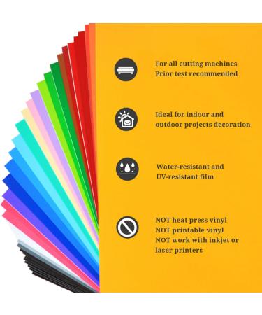 TECKWRAP Permanent Adhesive Vinyl Sheets 12x12 - 40 Pack Assorted Colors | Craft Cutters - Glossy Finish - Buy Online on GoSupps.com