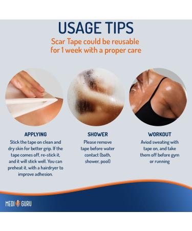Premium 1.6x120 Silicone Strips for Scar Healing | Advanced Silicone Scar Tape for Surgical Scars - Scar Care Solution - Buy Online on GoSupps.com