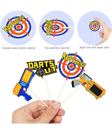 Cake Decorations for Nerf Cake Topper Cupcake Toppers Boys Birthday Gun Party Supplies - Buy Online on GoSupps.com