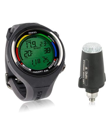 Mares Smart Air Dive Computer Wrist Watch with or Without LED Transmitter Black With Transmitter