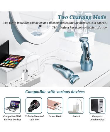 Womenâ€™s Electric Razor & Shaver - Blue Bikini, Leg & Underarm Trimmer - Buy Online on GoSupps.com