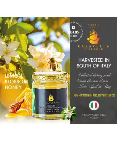 Caravella Fine Food - Miel de fleur de citronnier de Sicile 250 gr - pur cru authentique 100% italien - parfait avec des cr pes des gaufres du granola du yaourt des flocons d'avoine - Buy Online on GoSupps.com