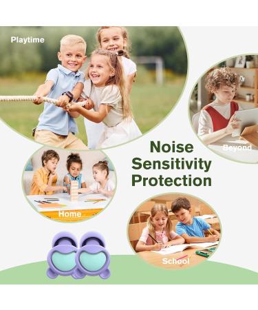 Kids Ear Plugs (5-12 yrs) -Reusable Earplugs for Focus Travel Concerts Socializing Sports Events Sleep Noise Sensitivity 8 Ear Tips in XS/S/M/L -26dB Noise Reduction Children Small Plugs PLGN Purple+green - Buy Online on GoSupps.com