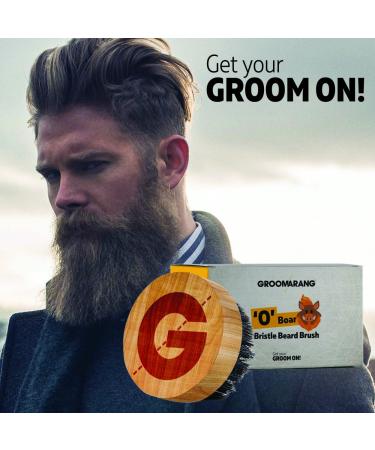 Groomarangs Luxury O Boar Beard Brush - Wild Boar Bristles Grooming Gift for Men - International Shipping - Buy Online on GoSupps.com