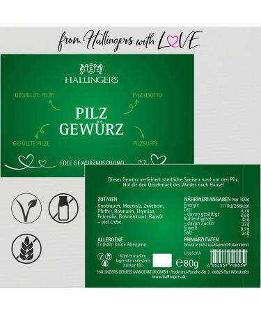 Hallingers Mushroom Spice - Perfect for Grilled Mushrooms Risotto & Soup | Ideal Gift for Mother s Day & Father s Day | New Home & Friendship Recovery - Buy Online on GoSupps.com