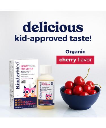 KinderMed Infants' Pain & Fever Medicine No Dyes No Artificial Flavors No Artificial Sweeteners Vegan Non-GMO Gluten Free Organic Cherry Flavor Two Pack 2 x 2 fl. oz - Buy Online on GoSupps.com