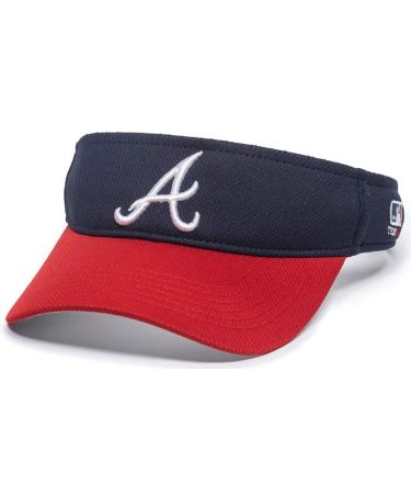 Braves Mesh Two Tone Golf Sun Visor Hat Cap Adult Men's Adjustable Navy