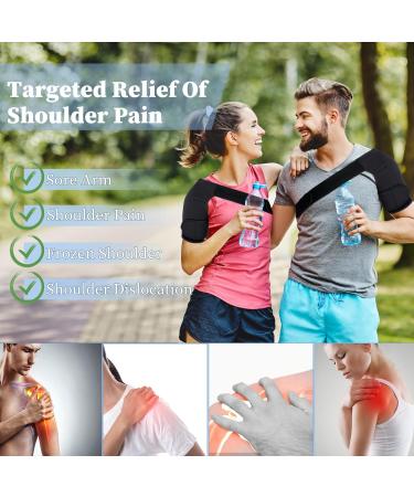 HOAAIGO Adjustable Shoulder Brace - Support & Stability for Men & Women - Black Right Shoulder Support Bandage - Buy Online on GoSupps.com