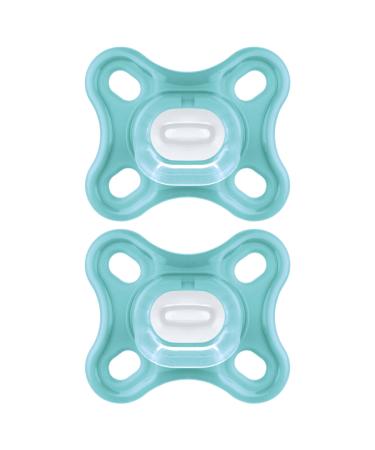 MAM Comfort S192 Schnuller light made of one piece made of soft silicone for 0-2 months and premature babies green 2 pieces with self-sterilizing box neutral 0-3 months - Buy Online on GoSupps.com