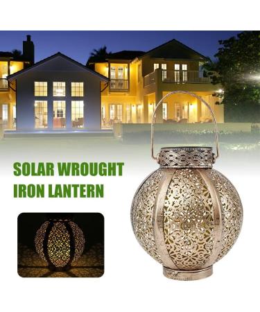 Outdoor Solar Light Hollow-Out Iron Art Solar Lantern Light Hanging Solar Garden Lights Balcony Patio Pathway Lighting (Color : A) (A ) - Buy Online on GoSupps.com