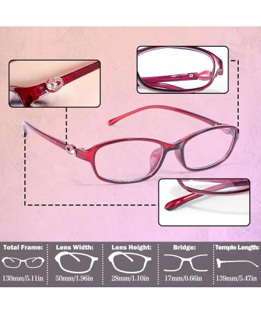 SIPHEW Fashion Y2K Fake Glasses for Women | Trendy Clear Cosplay Eyewear & Anti-Blue Light Protection - A3 Clear Red - Buy Online on GoSupps.com
