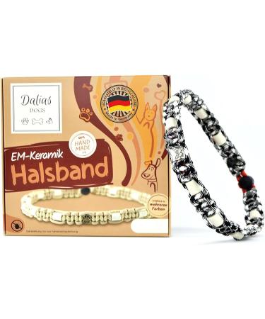 Custom EM Ceramic Collar for Dogs & Cats | Original US Paracord (61-70 cm Black-White) - International Shipping - Buy Online on GoSupps.com