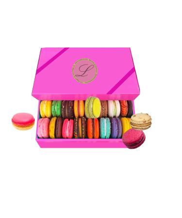 Leilalove Macarons - Mademoiselle de Paris - Collections of 15 - Gift box varies in color Macarons are packed individually for maximum freshness/damage prevention Free Enclosure card with your message