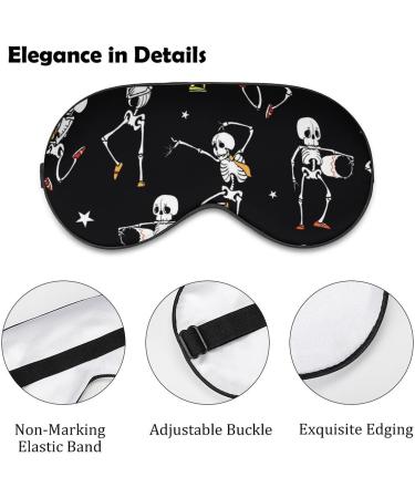 Dancing Music Skeletons Sleep Mask - Adjustable Eye Cover for Men and Women | Block Light for Night Travel and Nap - Buy Online on GoSupps.com