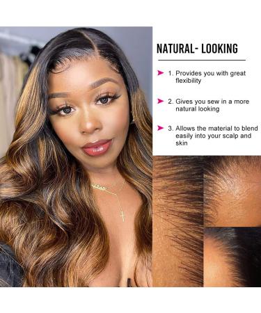 Beaudiva Ombre Highlight Body Wave Lace Front Wig 22 4/30 Honey Blonde HD Human Hair for Black Women - Buy Online on GoSupps.com