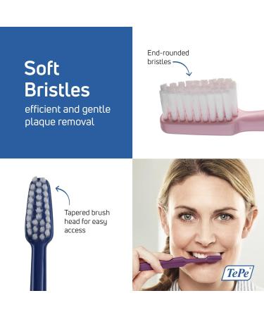 TEPE Select Compact Soft Toothbrush - Small User-Friendly Brush - Assorted Colors - 1 Count - Buy Online on GoSupps.com