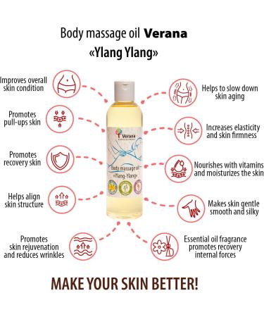 Verda Ylang-Ylang Massage Oil - Natural Rejuvenating Body Oil for All Skin Types | Aromatherapy 250ml - Buy Online on GoSupps.com