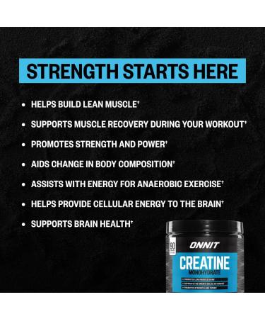ONNIT Creatine Monohydrate Powder Unflavored 90-Serving Value Size Supports Strength Lean Muscle and Brain Energy Keto Friendly No Fillers 90 Servings 5.29 oz 90 Count - Buy Online on GoSupps.com