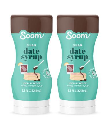 Soom Foods Silan Date Syrup - Vegan, Refined Sugar-Free, Paleo-Friendly, Gluten-Free, 8.6 Fl Oz Squeeze Bottle (2-Pack)