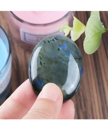 Hxswkk 1.8 Inch Labradorite Thumb Worry Stone - Healing Crystal for Anxiety Relief and Meditation - Buy Online on GoSupps.com