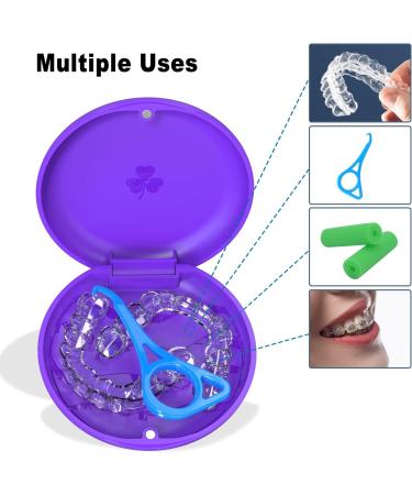 BVN 2 PCs Slim Retainer Case - Orthodontic Dental Storage for Braces Mouth Guard and Teeth Aligners - Purple/Violet - Buy Online on GoSupps.com