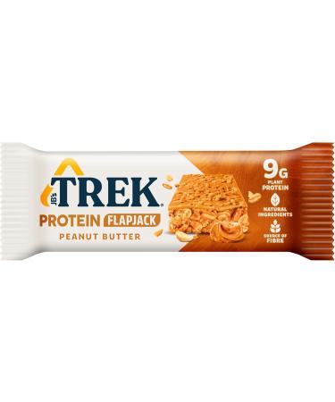 TREK High Protein Flapjack Peanut Butter - Gluten Free Vegan Snack | 16 Bars - Buy Online on GoSupps.com