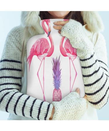 Pink Flamingo Hot Water Bottle with Fluffy Cover 2L | Cozy & Cute Pain Relief for Kids & Adults | Perfect for Warm Nights - Buy Online on GoSupps.com
