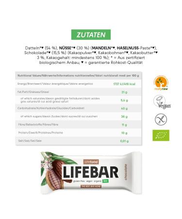 Buy Lifefood Lifebar Energy Seal - Vegan Organic Gluten-Free Chocolate Sports Bars (15 Pack) | Healthy No Added Sugar - Buy Online on GoSupps.com