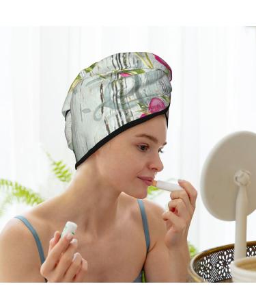 Microfiber Hair Drying Cap | Vintage Floral Towel Wrap for Quick Drying | Soft & Absorbent Hair Towel for Curly Long & Thick Hair - Buy Online on GoSupps.com