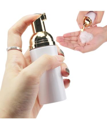 Foam Pumping Potting - 6 Pack White Plastic Travel Bottles with Gold Pump for Hand Soap & Cosmetics (50ml) - Buy Online on GoSupps.com