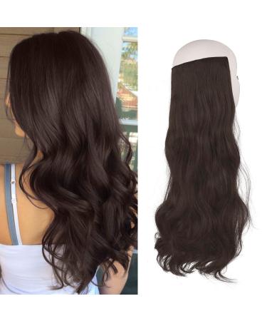 Feshfen Secrets: Invisible Long Corrugated Hair Extensions for Women - 50cm Dark Brown M01 - Buy Online on GoSupps.com