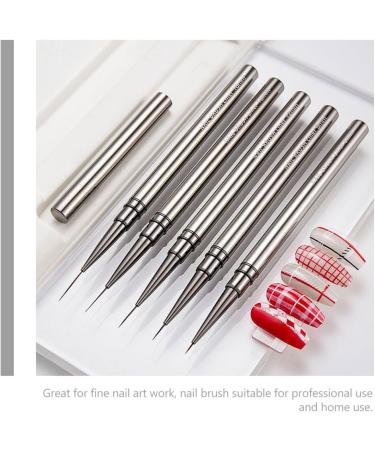 POPETPOP Nail Art Drawing Pen Liner Brush for Nails Striping Nail Art Pens Gel Painting Nail Nail Dotting Tool Gel Nailpolish Nail Salon Metal Detail Brush Draw Flowers 18x1cm As Shown - Buy Online on GoSupps.com