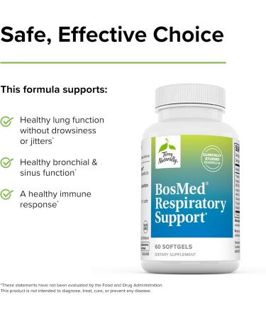 Terry Naturally BosMed Respiratory Support - Herbal Lung Supplement for Bronchial Health - 60 Softgels - International Shipping Available - Buy Online on GoSupps.com